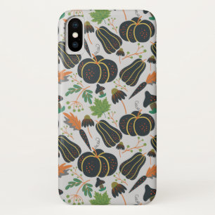 Pumpkin seamless pattern carrot black and white iPhone x case