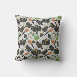 Pumpkin seamless pattern carrot black and white cushion