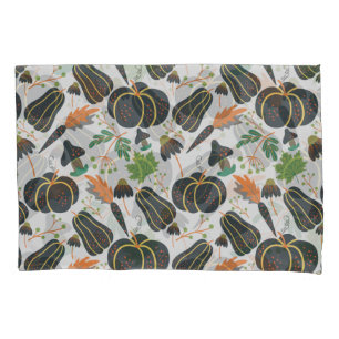Pumpkin seamless pattern carrot black and white pillowcase