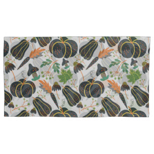 Pumpkin seamless pattern carrot black and white pillowcase