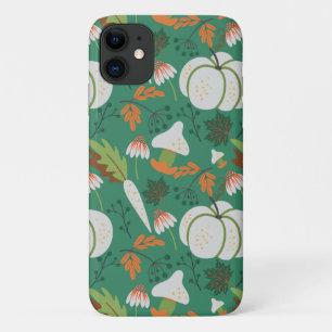 Pumpkin seamless pattern carrots and mushrooms iPhone 11 case
