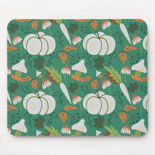 Pumpkin seamless pattern carrots and mushrooms mouse pad (Front)