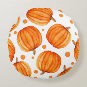 Pumpkin seamless pattern round cushion