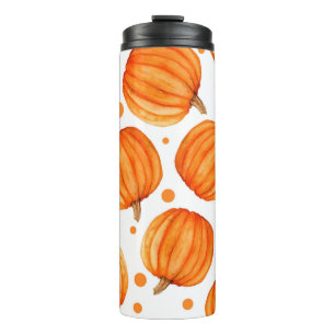 Pumpkin seamless pattern thermal tumbler