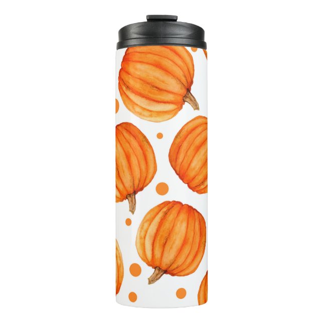 Pumpkin seamless pattern thermal tumbler (Front)