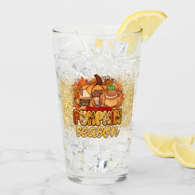 Pumpkin Season Autumn Customise Glass (Back Ice)