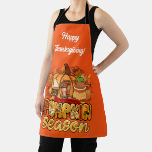 Pumpkin Season Autumn Customise Text and Colour Apron