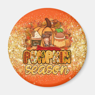 Pumpkin Season Autumn Customise Text and Colour Magnet