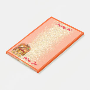 Pumpkin Season Autumn Customise Text and Colour Post-it Notes