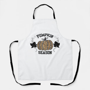 Pumpkin Season  Cheetah Print Pumpkin Fall Design  Apron