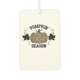 Pumpkin Season Cheetah Print Pumpkin Fall Design Car Air Freshener