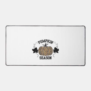 Pumpkin Season Cheetah Print Pumpkin Fall Design Desk Mat