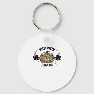 Pumpkin Season  Cheetah Print Pumpkin Fall Design  Key Ring