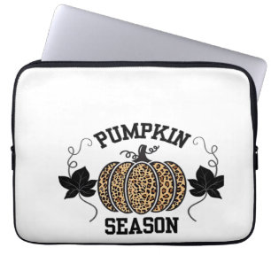 Pumpkin Season Cheetah Print Pumpkin Fall Design Laptop Sleeve