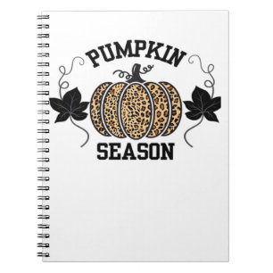 Pumpkin Season  Cheetah Print Pumpkin Fall Design  Notebook