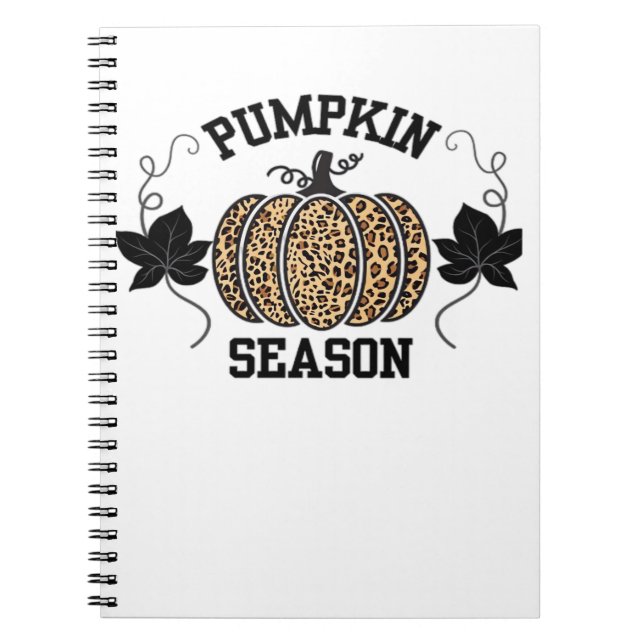 Pumpkin Season  Cheetah Print Pumpkin Fall Design  Notebook (Front)