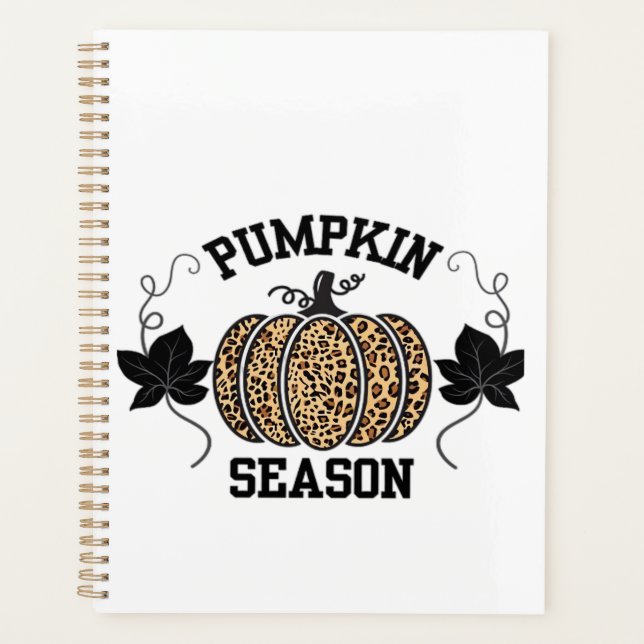 Pumpkin Season  Cheetah Print Pumpkin Fall Design  Planner (Front)