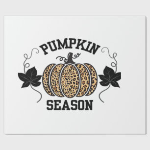 Pumpkin Season  Cheetah Print Pumpkin Fall Design  Wrapping Paper