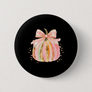 Pumpkin Season Coquette Bow Thanksgiving Autumn 6 Cm Round Badge