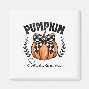 Pumpkin Season Coquette Pumpkin Bow Halloween Spoo Magnet