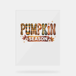 Pumpkin Season Fall Boho Acrylic Sign