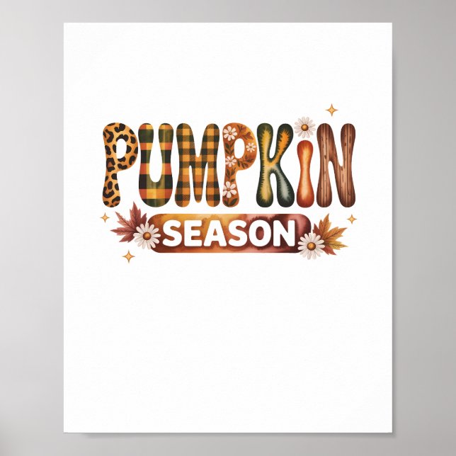Pumpkin Season Fall Boho Poster (Front)