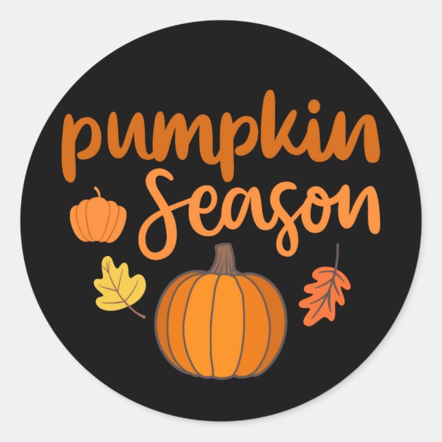  Pumpkin Season Fall Classic Round Sticker (Front)
