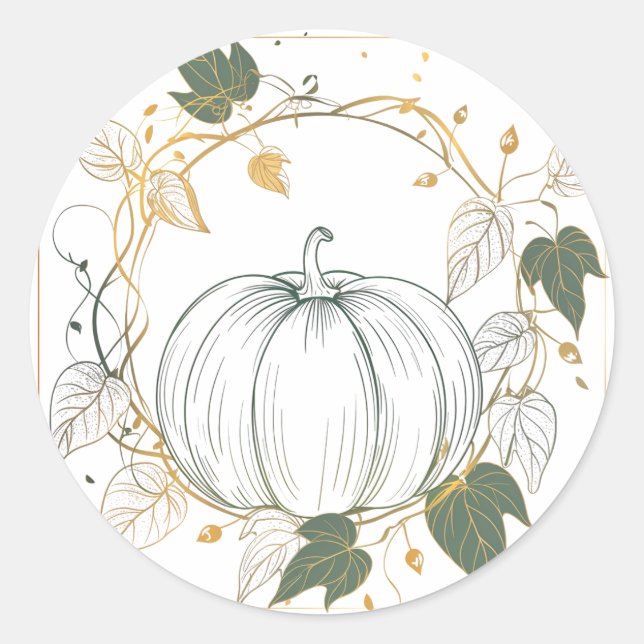 Pumpkin Season: Fall Classic Round Sticker (Front)