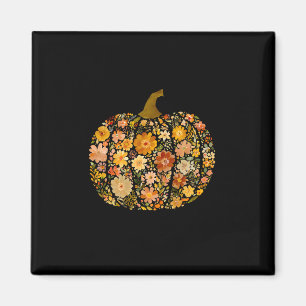 Pumpkin Season Floral Thanksgiving Autumn Fall Y'a Magnet