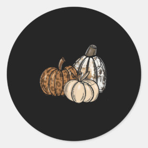 Pumpkin Season Funny Autumn Fall Y'all Leaves Than Classic Round Sticker