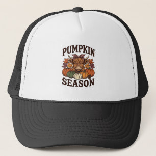 Pumpkin Season Highland Cow Vintage Fall Shirt_1 Trucker Hat