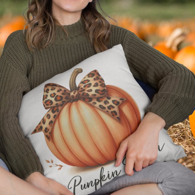 Pumpkin Season orange watercolor fall Cushion (Pumpkin Season orange watercolor fall Throw Pillow)