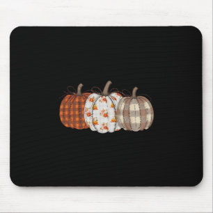 Pumpkin Season Patchwork Thanksgiving Autumn Fall Mouse Pad