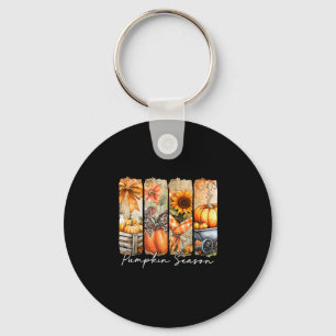 Pumpkin Season Sunflower Thanksgiving Autumn Fall Key Ring