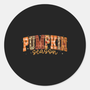 Pumpkin Season Thanksgiving Autumn Fall Yall Leave Classic Round Sticker
