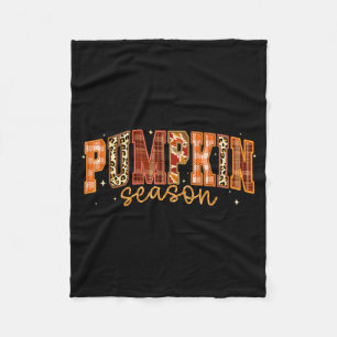 Pumpkin Season Thanksgiving Autumn Fall Yall Leave Fleece Blanket