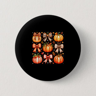Pumpkin Season Thanksgiving Coquette Bow Autumn Fa 6 Cm Round Badge