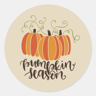 Pumpkin Season Thanksgiving Fall Classic Round Sticker