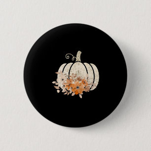 Pumpkin Season Wildflower Thanksgiving Autumn Fall 6 Cm Round Badge