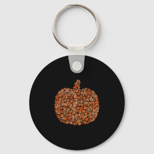 Pumpkin Season Wildflower Thanksgiving Autumn Fall Key Ring