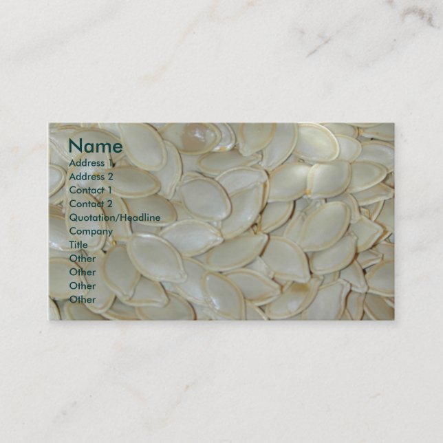 Pumpkin Seed business cards (Front)