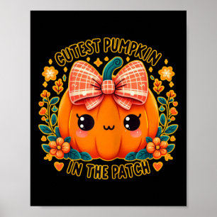 Pumpkin Shirt Girls Thanksgiving Halloween Pumpkin Poster