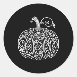 Pumpkin Shirt Women Cute Autumn Fall Thanksgiving Classic Round Sticker