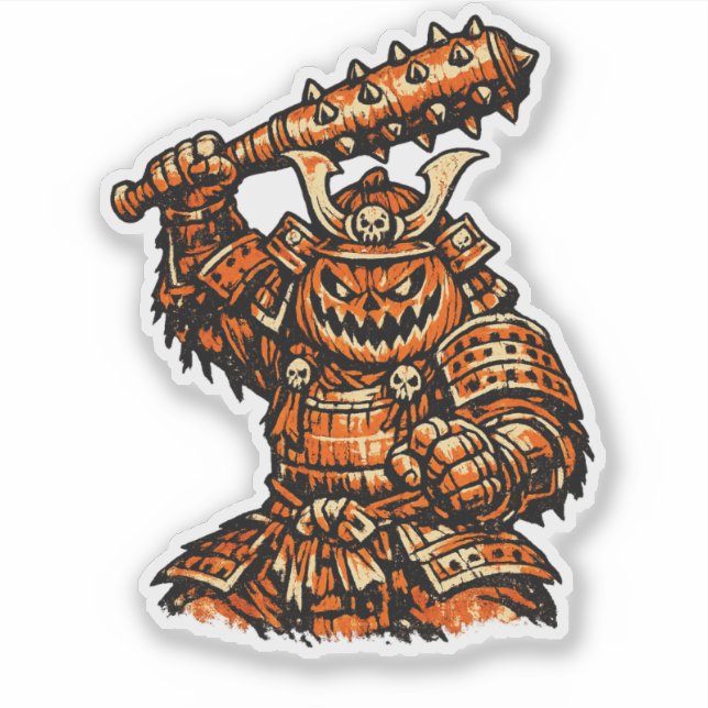 Pumpkin Shogun — Funny Halloween Samurai Warrior  (Front)
