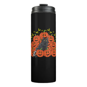 Pumpkin Siberian Cat Halloween Kitten Jack O Lante Thermal Tumbler