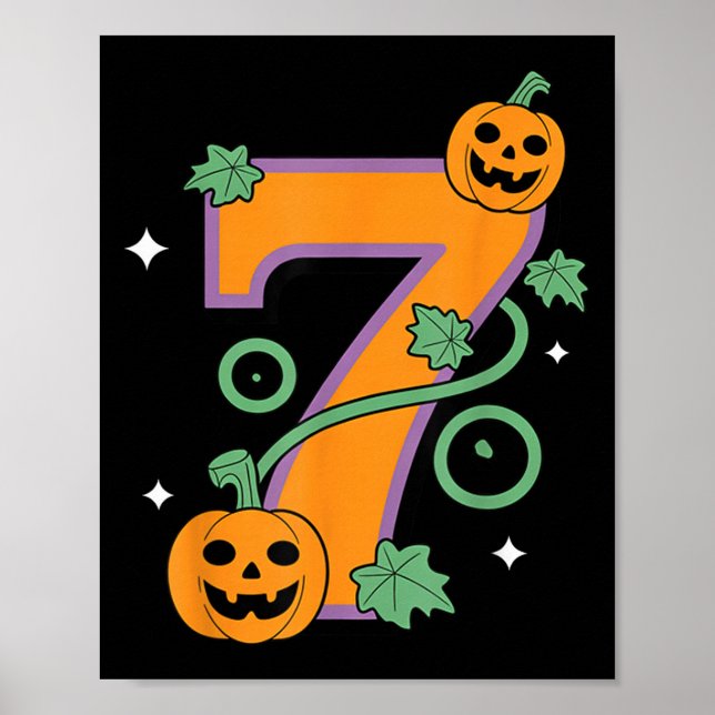 Pumpkin Six Seven 67 Matching 7 Halloween Couple  Poster (Front)