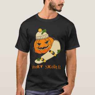 Pumpkin Skateboard Halloween Costume Fun Skateboar T-Shirt