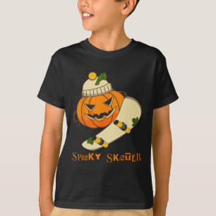 Pumpkin Skateboard Halloween Costume Fun Skateboar T-Shirt