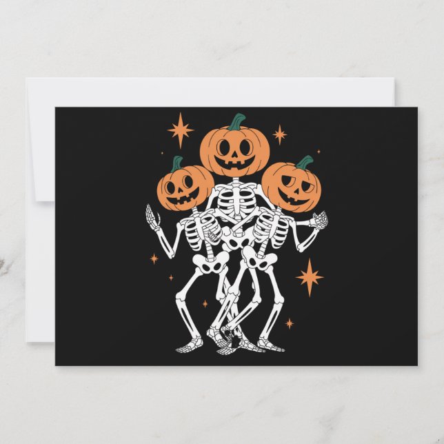 Pumpkin Skeleton Halloween Pumpkin Spooky Season  Invitation (Front)