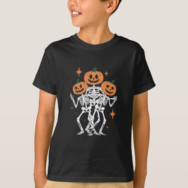 Pumpkin Skeleton Halloween Pumpkin Spooky Season  T-Shirt (Front)